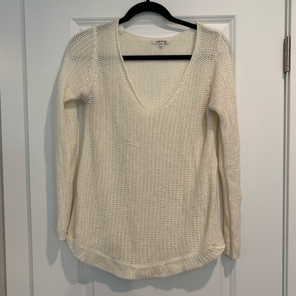 White knit sweater